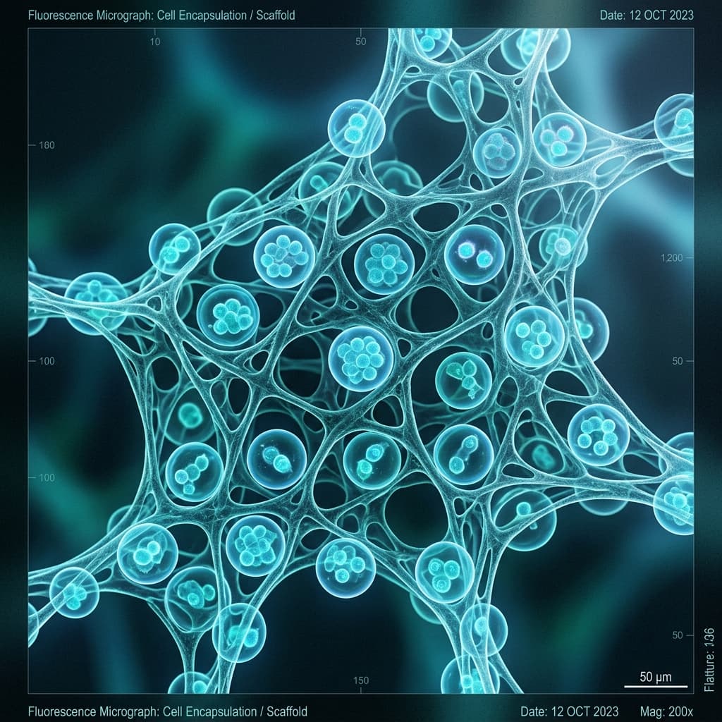 Microscopic biomaterial structure